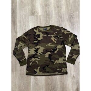 Polo Ralph Lauren Mens XL Camo Thermal Long Sleeve Shirt Waffle Knit Sleepwear